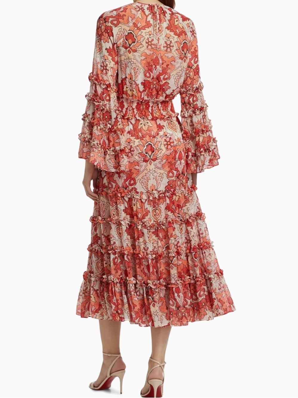 CINQ A SEPT Sunnina Damask Midi Dress 14 - Picture 5 of 15